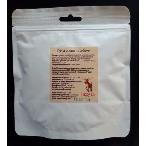 Гречневая каша с грибами Happyelk
