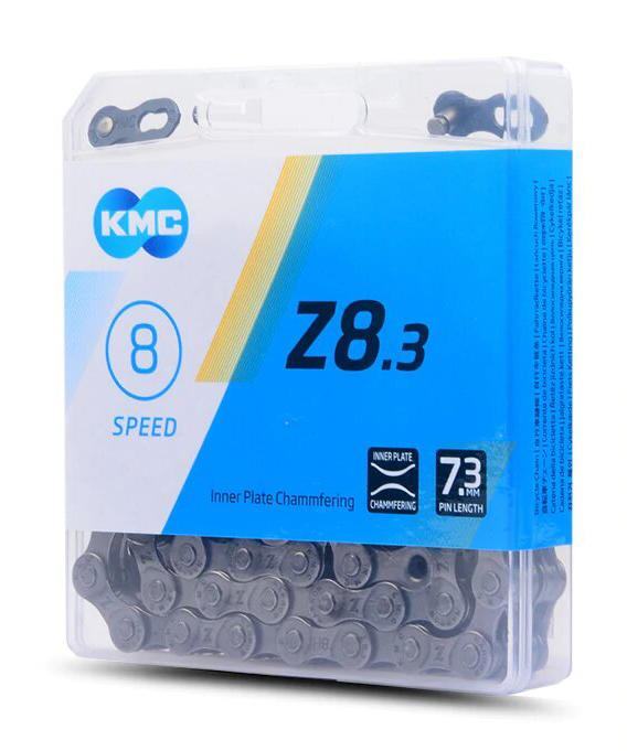 Цепь KMC Z8.3 7-8 скоростей 114 звеньев + замок серебристый / серый
