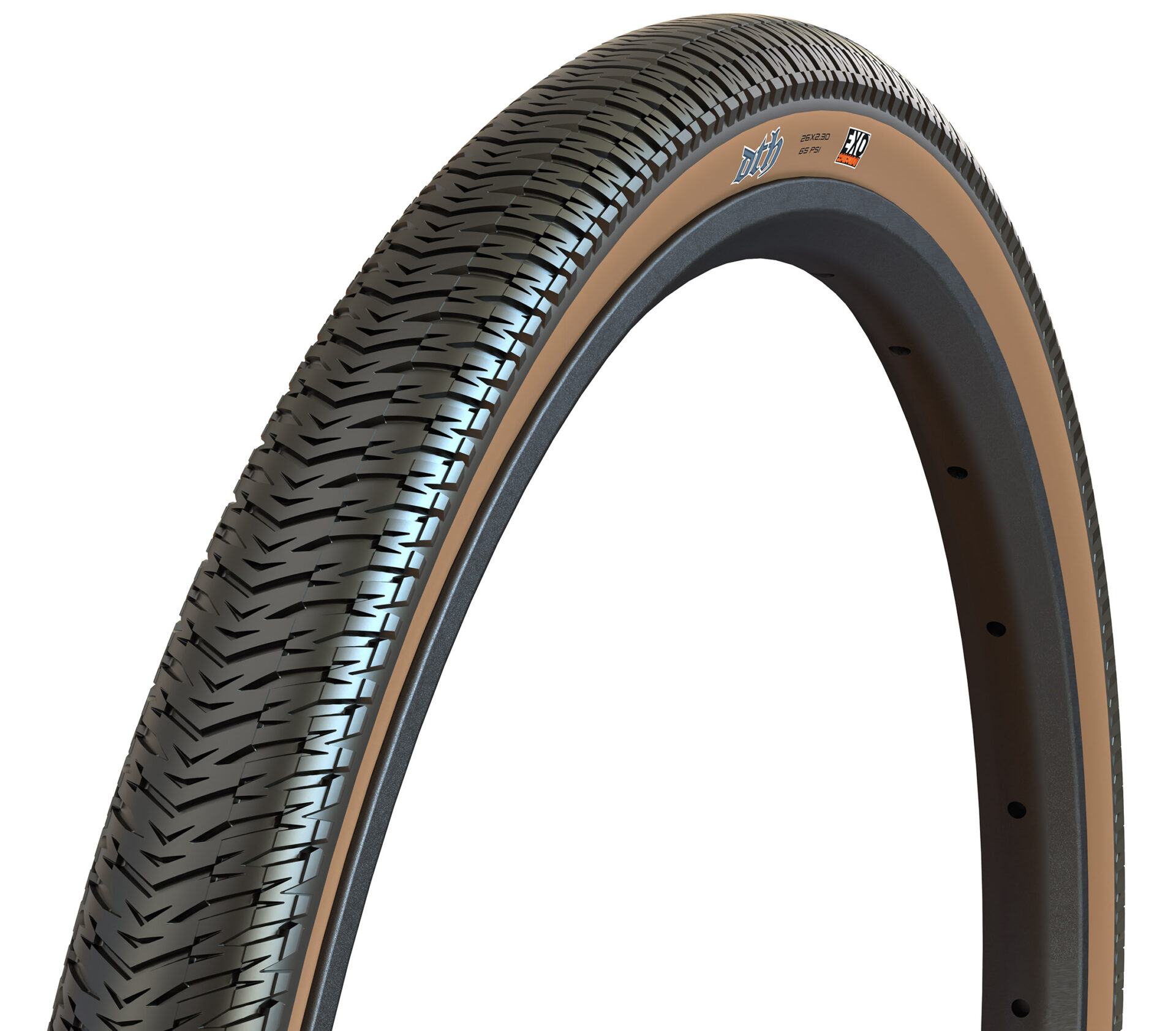 Покрышка складная MAXXIS DTH 26X2.15 TPI 60 EXO черная с коричневой боковиной