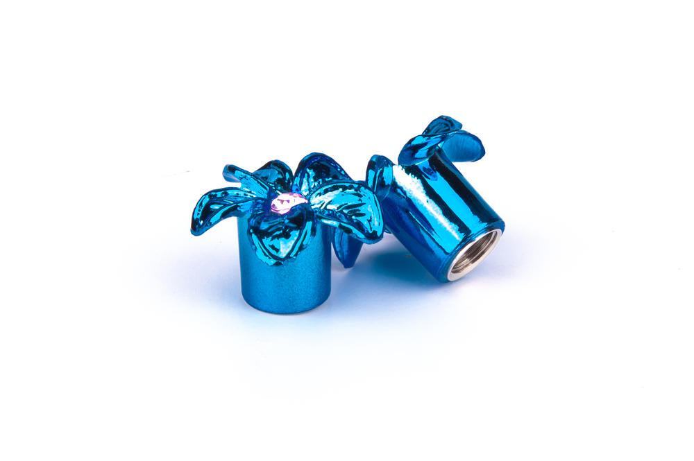 Ковпачок на ніпель ONRIDE (AV/SV - Auto/Schrader) синя квітка, уп 2 шт