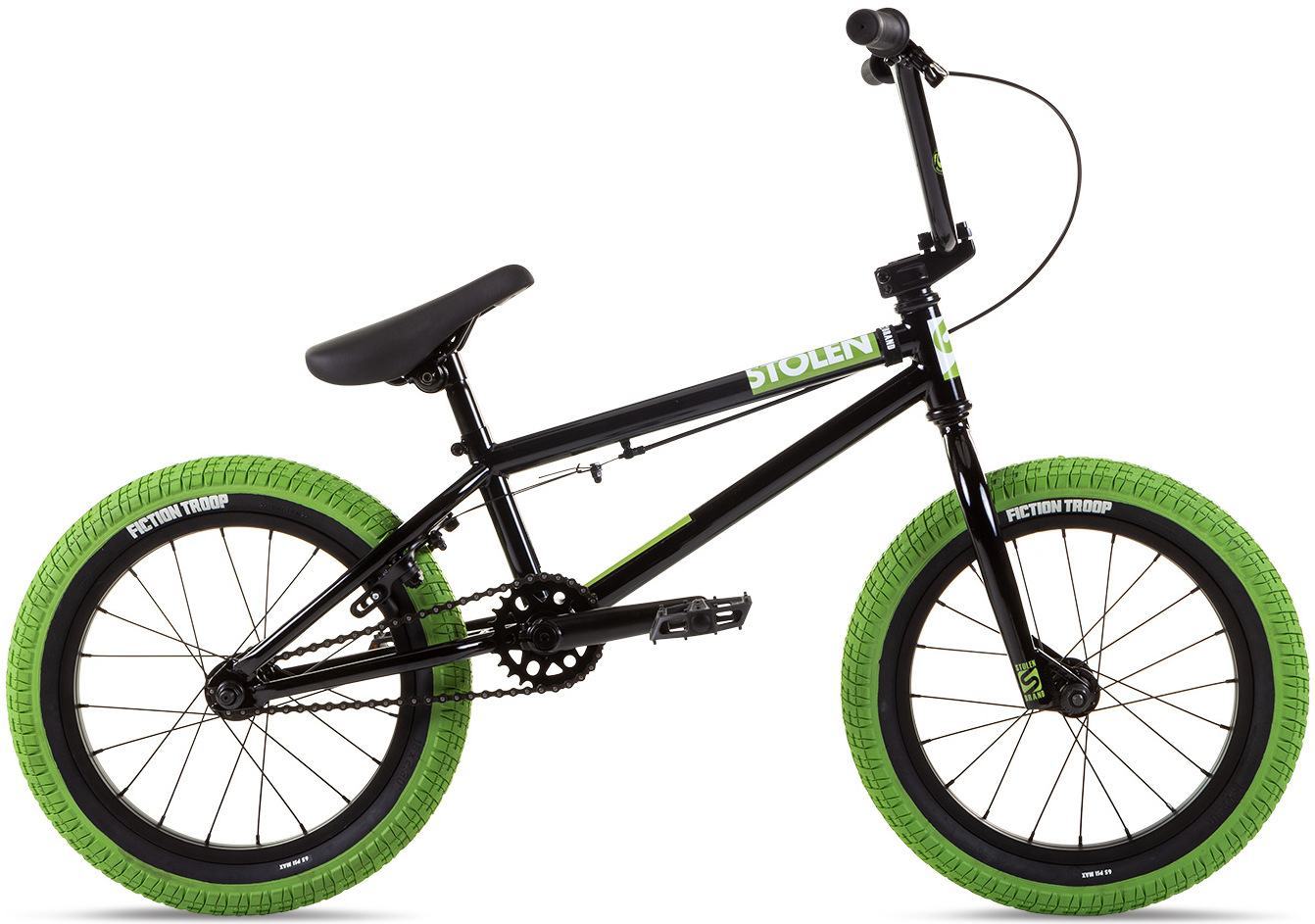 Велосипед Stolen AGENT 16.25" 2021 BLACK W/ NEON GREEN TIRES	