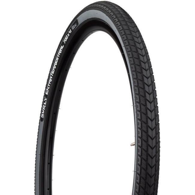  Покришка Surly ExtraTerrestrial Tire - 700 x 41, Tubeless, Folding, Black / Slate, сірий бік